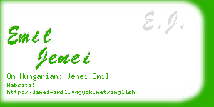 emil jenei business card